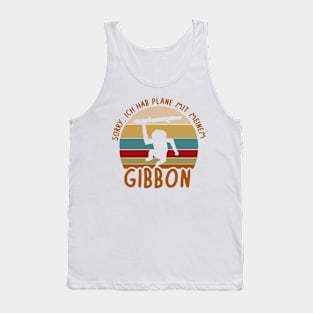 Sunset Retro Gibbon Pläne Tiere Design Fan Tank Top